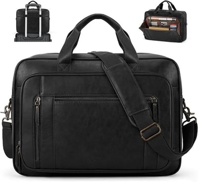 Laptoptas - Aktetas - Zakelijk Gebruik - Waterafstotend PU Leer - 16 Inch - Zwart