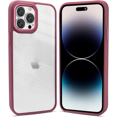Coverzs telefoonhoesje geschikt voor Apple iPhone 11 Pro solid bumper hoesje - optimale bescherming - mat - transparant / bordeaux