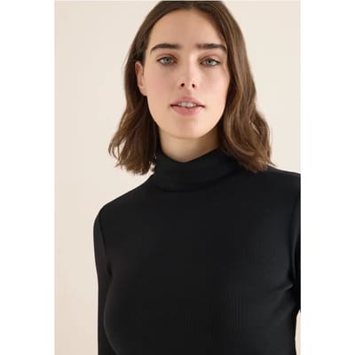Shirt met lange mouwen en geribde textuur