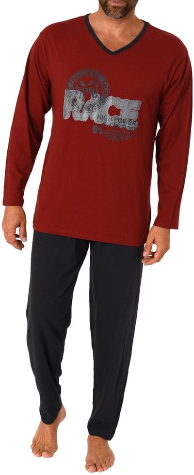 Casual herenpyjama met lange mouwen in een geweldige look - 212 101 10 901