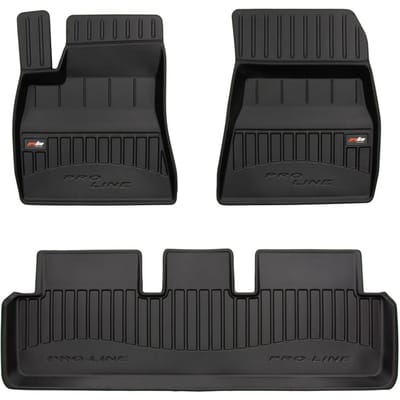 Frogum No.77 - Automatten set - Geschikt voor Tesla Model 3 vanaf 2017 - Zonder warmtepomp - 3D TPE Rubber - 3-delig - Zwart