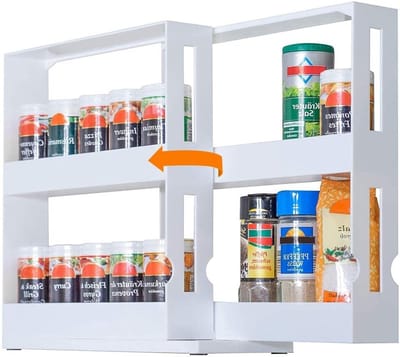 Verstelbare draaibare specerijenrekken van kunststof voor keuken, badkamer en aanrecht - Ruimtebesparend en praktisch