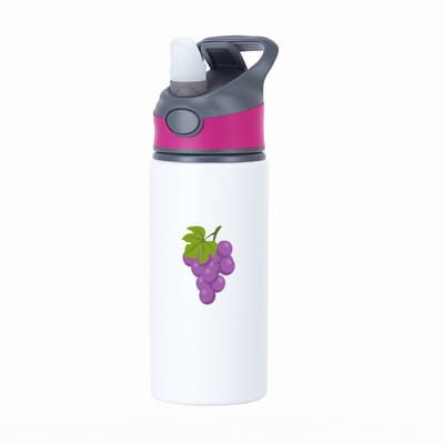 Hacebo® - Druiven waterfles met rietje roze - Fruitschaal - Fruit liefhebbers - Trosvruchten - blauwe druiven - gezond eten - water fles - 650ML