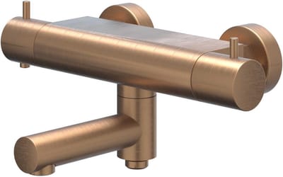 IVY Bond Badthermostaatkraan opbouw met wegdraaibare baduitloop met omstel cooltouch Geborsteld mat koper PVD