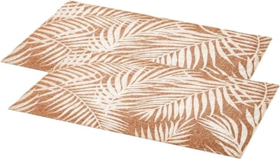 Set van 6x stuks rechthoekige placemats Palm wit - linnen mix - 45 x 30 cm - Onderleggers