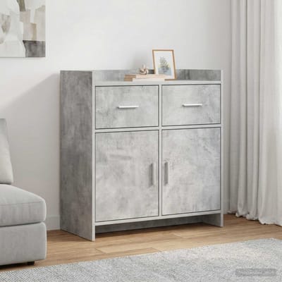vidaXL - Dressoir - Betongrijs - 75 - x - 36 - x - 80 - cm - Bewerkt - hout
