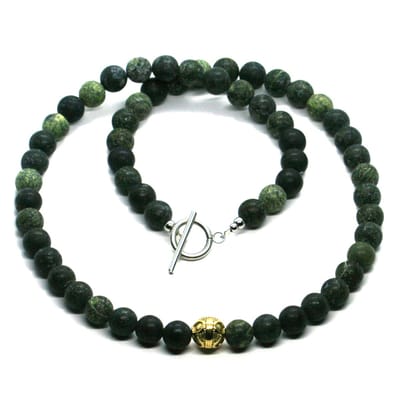 IbizaMen - heren - ketting - edelsteen - leger - groen - 8mm - 50cm
