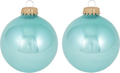 Krebs Kerstballen - 16x stuks - glas - blauw - 7 cm - Kerstversiering/kerstdecoratie