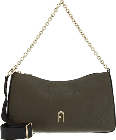 FURLA Leren Schoudertas Primula Crossbody Double Strap Sage + Soil Kaki