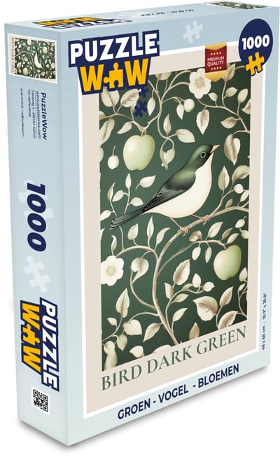 Puzzel Groen - Vogel - Bloemen - Legpuzzel - Puzzel 1000 stukjes volwassenen