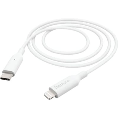 Hama USB-C naar Lightning kabel - USB-C oplaadkabel - Lightning kabel - geschikt voor Smartphone en Tablet - 1 meter - Wit