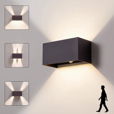 Antraciet Led-buitenlamp met Bewegingsmelder - Up Down Wandlamp met IP65 Bescherming