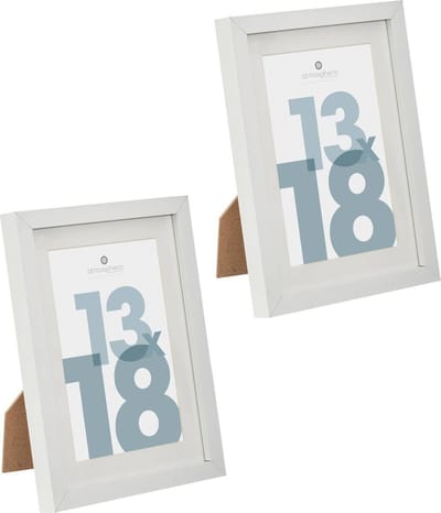 Atmosphera fotolijstje voor een foto van 13 x 18 cm - 2x - wit - foto frame Manu - modern/strak ontwerp