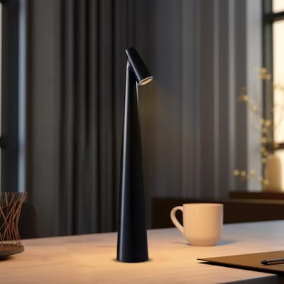 Daity 1 Pack - Nachtlampje - draagbare LED-tafellamp met aanraaksensor - 3-kleurige oplaadbare lamp met aanraakbediening - nachtlampje - bedlamp - eetkamerlamp (zwart)