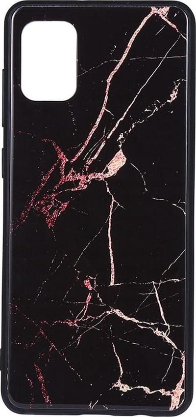 Shop4 - Samsung Galaxy A31 Hoesje - Harde Back Case Marmer Zwart