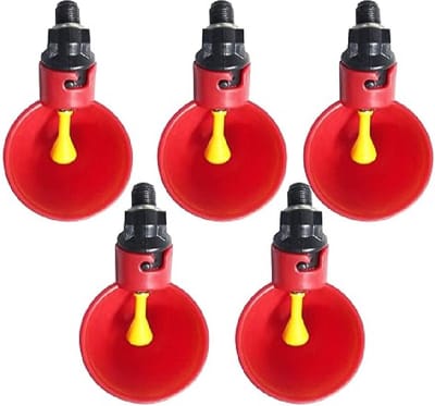 Drinkcupjes voor kuikens - kippen - knaagdieren (worden per 5 verkocht) - drinksysteem voor kippen - kuikens en knaagdieren - Rood