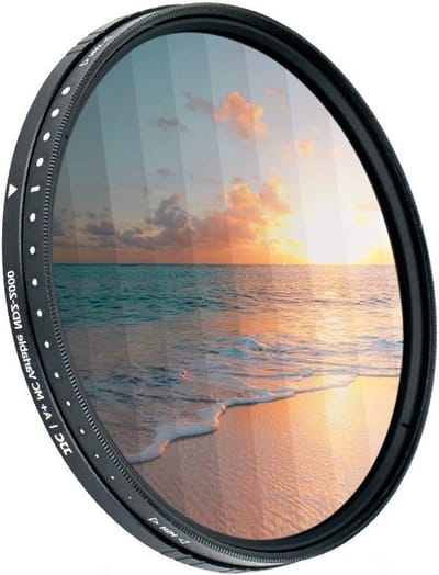 Variabel ND-filter 40.5mm (ND2 - ND2000) voor Camera - Neutraal Grijs, HD Optisch Glas, Ideaal voor Landschapsfotografie en Creatieve Beelden