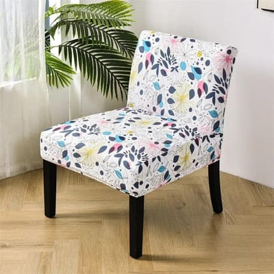 Nordische Bloemen Spandex Accent Armloze Stoelhoes Enkele Bank Sliphoezen Stretch Stoelhoezen Elastische Bank Beschermhoes