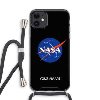 Gepersonaliseerd - Case Company® - Hoesje met koord geschikt voor iPhone 11 hoesje met Koord - NASA - Telefoonhoesje met Zwart Koord - Extra Bescherming aan alle Kanten en Over de Schermrand