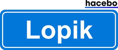 Hacebo - Plaatsnaam Sticker - 29x10 CM - Lopik sticker - Verkeersborden sticker - grappige cadeaus - Lopik