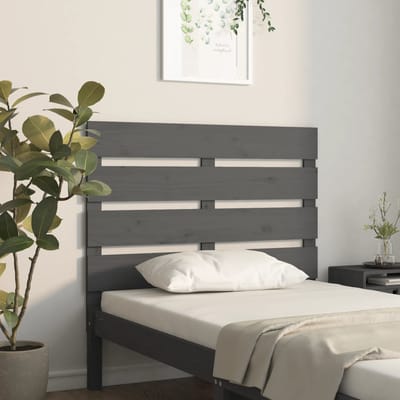 vidaXL - Hoofdbord - 100x3x80 - cm - massief - grenenhout - grijs
