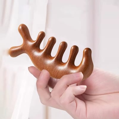 Actie4you® - Houten Hoofdmassagekam - Kam voor Hoofdmassage & Rugmassage – Ontspanning – Massage Kam – Massage Hulp – Model B