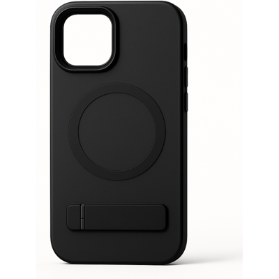 Coverzs Magneet hoesje met standaard geschikt voor Iphone 16 pro (zwart)