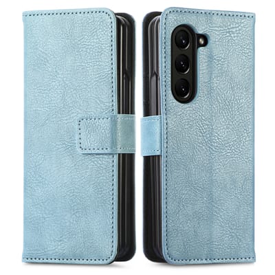 imoshion Hoesje - Geschikt voor Samsung Galaxy Z Fold 6 - Luxe Bookcase - Lichtblauw