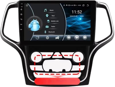 Autoradio met bluetooth - Carplay - Voor Jeep Grand Cherokee WK2 (2014-2022) - Geschikt voor Apple en Android - Stereo - Navigatie - Navigatiesysteem auto - 2GB 32GB
