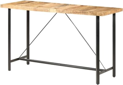 Bartafel Hout - Eettafel Bar - Gezellig dineren - Industriële uitstraling - 180x70x107 cm - Zwart