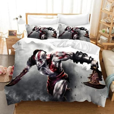 3D Print Game God Of War Beddengoed Collectie Dekbedovertrek Bed Collectie Dekbedovertrek Kussensloop Dekbed Koning Queen Maat Jongens Volwassen Beddengoed Collectie 70x133cm 2pcs