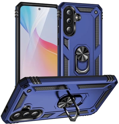 Coverup Hoesje - Geschikt voor Samsung Galaxy A36 Hoesje - Coverup Ring Kickstand Back Cover - Blauw