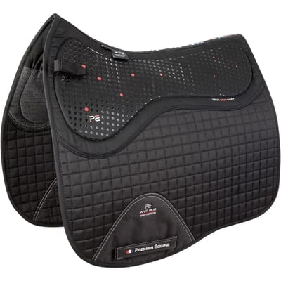 Premier Equine Cc Tech Grip Pro Anti Slip Dressage Square Zadeldekje Zwart Full