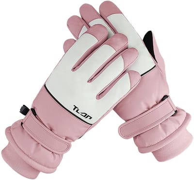 Dailygoods - Andiker Skihandschoenen voor dames, winddichte, waterdichte thermo-handschoenen met pluche voering, anti-verliesgesp, antislip handpalm, touchscreen-winterhandschoenen