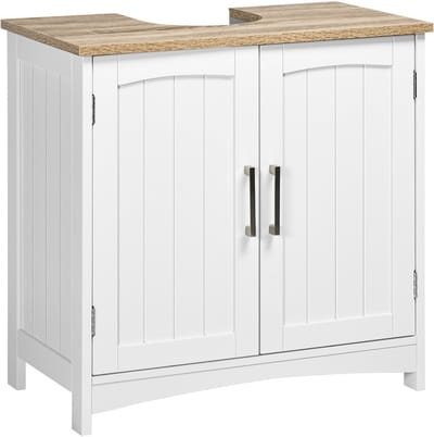 Kleankin badkamermeubel - MDF - 60x33x60cm - Wit en naturel hout