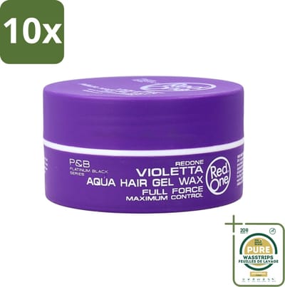 10 x Red One - Haarwax - Quicksilver - Aqua Hair Gel Wax - Voor Sterke Hold & Glans - 150 ml - Grootverpakking - Haarwax - Haartypen - Styling Wax - Haartypen - Haartypen