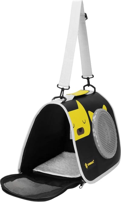 Springos Reismand - Transporttas - Draagbaar - 10kg - Geel/Zwart - 24 x 40 x 24 cm