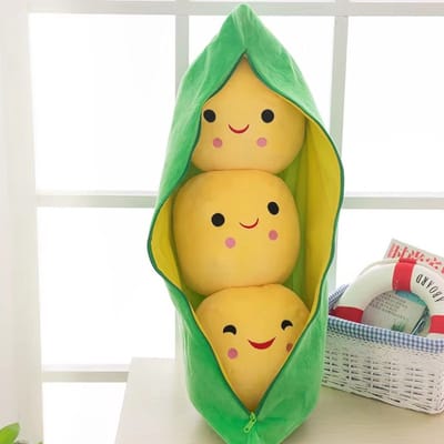 Klikkopers® - Kawaii Kussen - Erwten in Een Peul - Kawaii Knuffel - Body Pillow - Lichaamskussen - Zwangerschapskussen - 50 CM