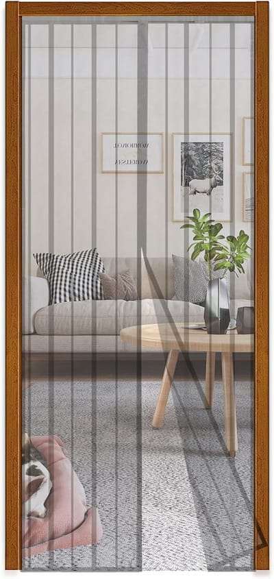 Magnetisch Vliegengordijn voor Balkondeur - Eenvoudig Zonder Boren Monteren - Insectenbescherming 100x220 cm Grijs