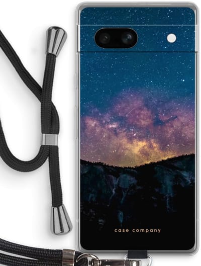 Case Company® - Hoesje met koord geschikt voor Google Pixel 7A hoesje met Koord - Travel to space - Telefoonhoesje met Zwart Koord - Bescherming aan alle Kanten en Over de Schermrand