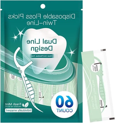 Tandenstokers Dubbele Draad - Mondhygiëne Hulpmiddel - Dagelijkse Reiniging - Ulta-Compact Ontwerp - 19 x 12.8 x 1 cm - Wit