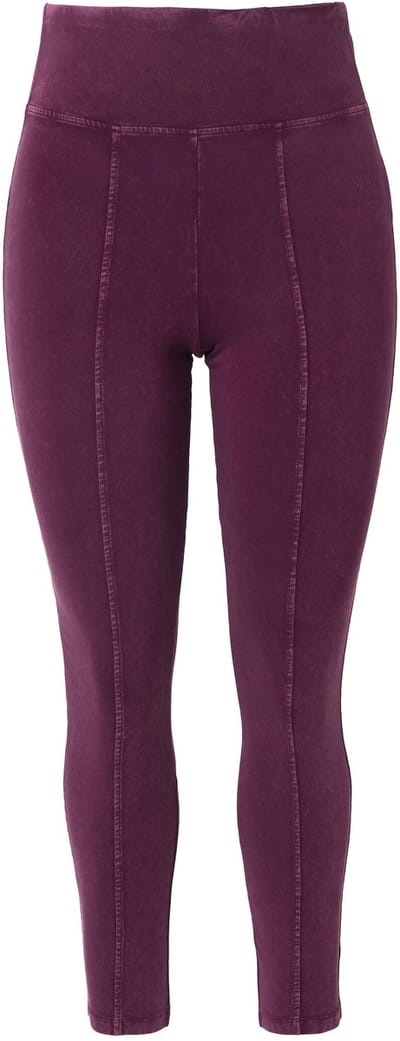 Ulla Popken - Dames - Legging vintage look smalle pijpen hoge taille zak - Druivenrood - Maat 42+