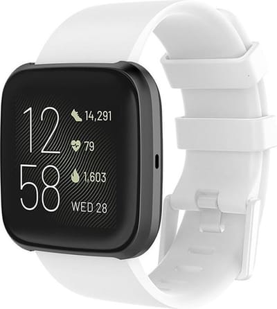Shop4 - Fitbit Versa Bandje - Small Siliconen Wit