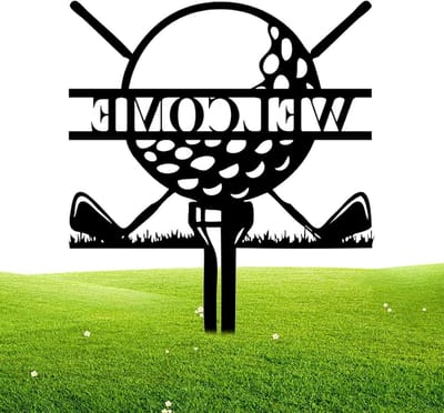Golfspies - Buitenbord - Tuindecoratie - Holle uitsparing - 25 x 20 cm - Zwart