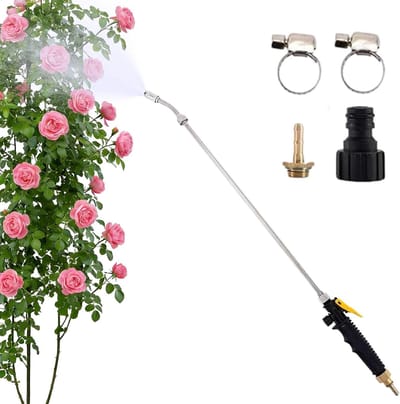 Hogedruk Spuitkop - Tuinslang Mondstuk - Auto en Tuin Reinigen - Verstelbare Lengte - 72 cm - Zwart
