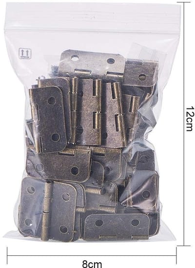 Dailygoods- Mini Scharnieren 30mm - Scharnier Reparatie Plaat - Houten Kasten - Antieke Bronzen Kleur - 50 Stuks - Inclusief 200 Schroeven