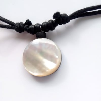 Collier van parelmoer en kokosnoot - Rondje