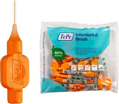 Interdentale Borstels - Tandenstokers - Mondhygiëne - Kunststof Gecoate Draad - 045 mm - Oranje