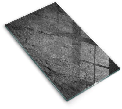 Wallfluent Spatscherm Keuken - Grijs Spatwand Keuken - 30x52 cm - Steentextuur Spatscherm Glas - Natuurlijke patronen Rechthoekig Spatscherm Keuken