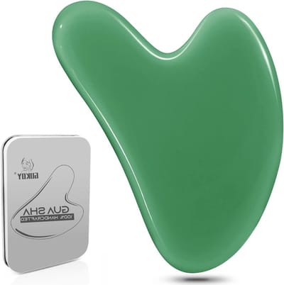 Natuurlijke Hartvormige Gua Sha Massage Tool van Jade voor Gezicht, Ogen en Hals - Verbeter de Huid, Ontspan Spieren en Stimuleer Bloedcirculatie